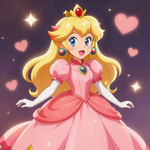 Radiant Princess Peach in Manga Style