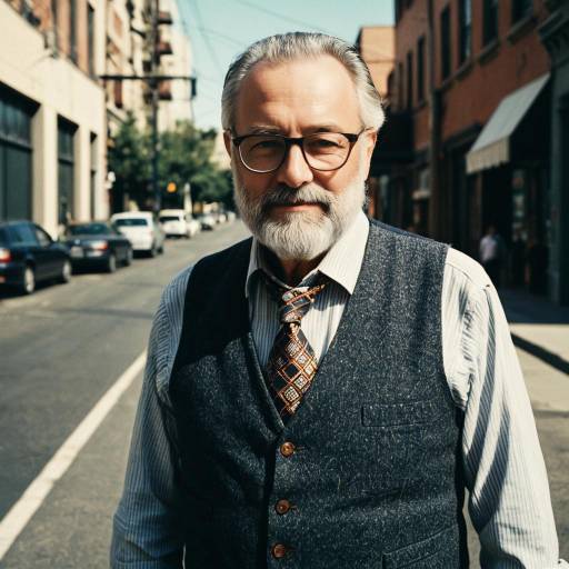Older Man in Vintage Urban Portrait
