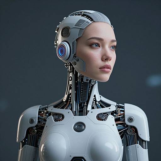 Cybernetic Futuristic Woman with Circuits