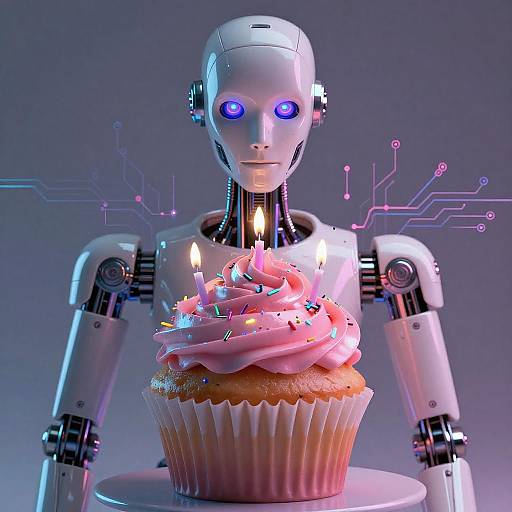 Neon Cyberpunk Cupcake Android Portrait
