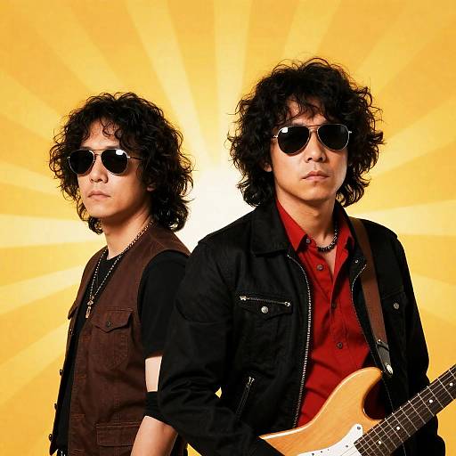 Rock Band Duo in Vibrant Sunburst