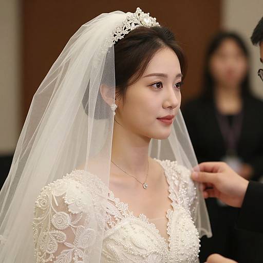 Close-Up Bride in Wedding Veil