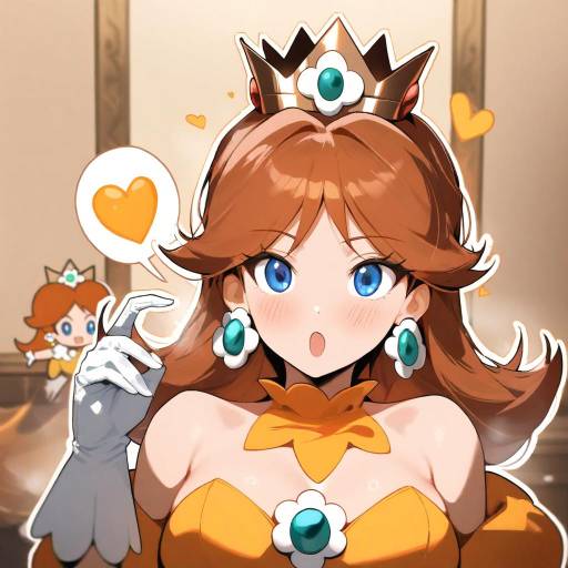 Princess Daisy with Blue Eyes and Crown