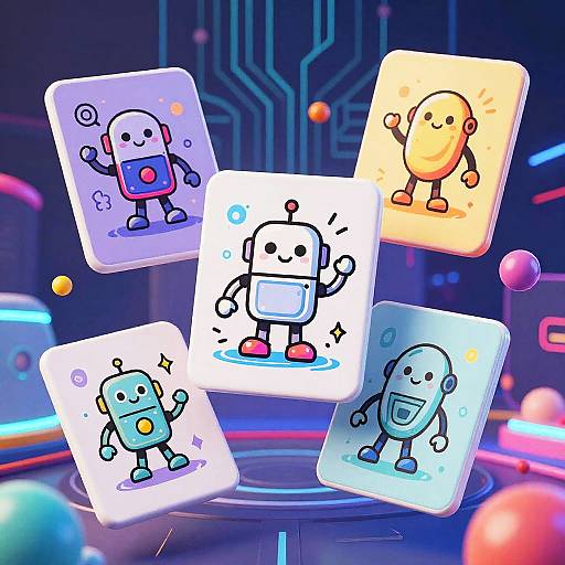 Futuristic AI Doodles in Neon