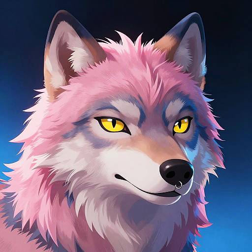 Vibrant Anthro Wolf Portrait