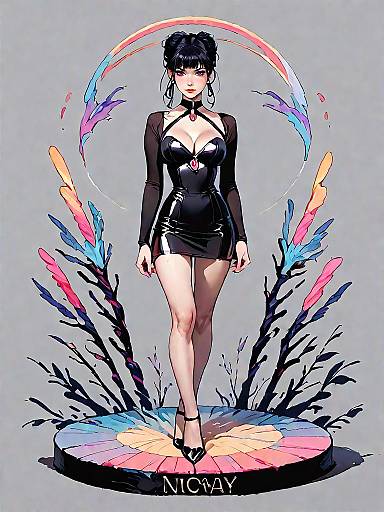 Woman in Black Sequined Mini Dress