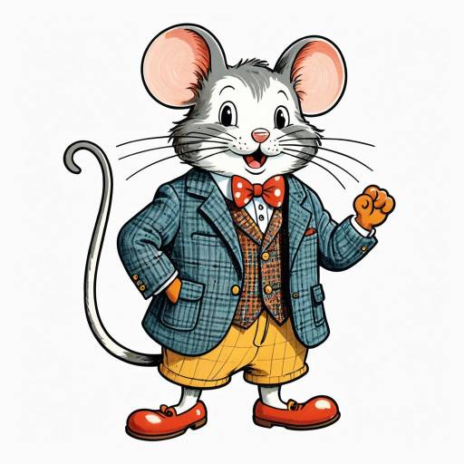 Anthropomorphic Mouse in Tweed Blazer