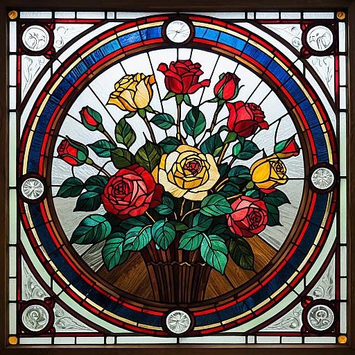 400MP Stained Glass Rose Bouquet Photo