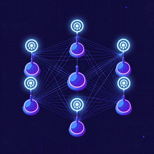 Cyberpunk Neon Wireless Mesh Network