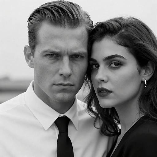 Intimate Black-and-White Portrait of Couple