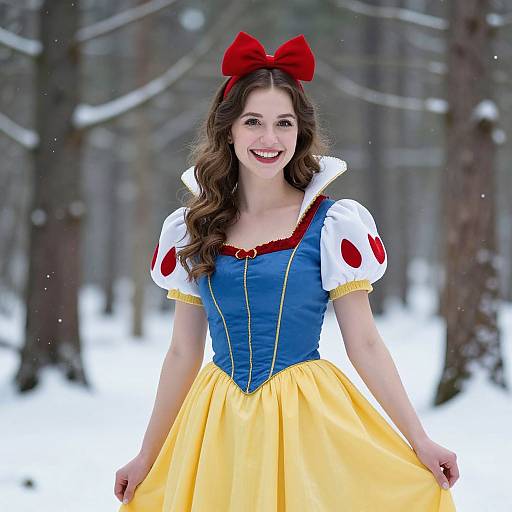 Snow White in Snowy Forest