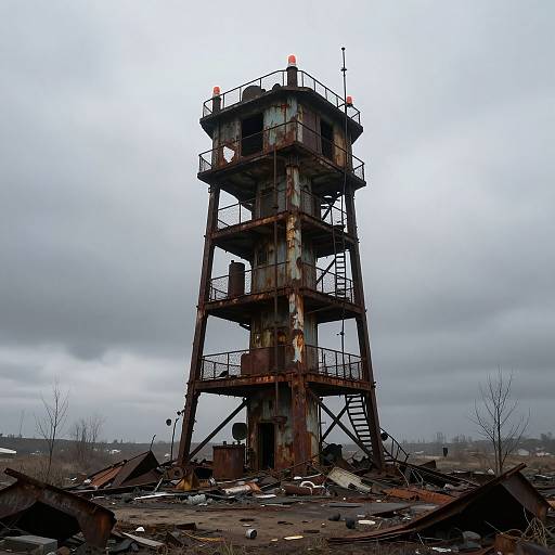 Post-Apocalyptic Evacuation Tower Scene