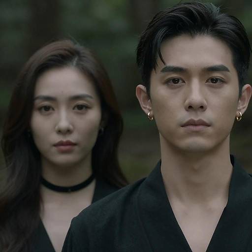 Close-Up Portrait of Two Individuals