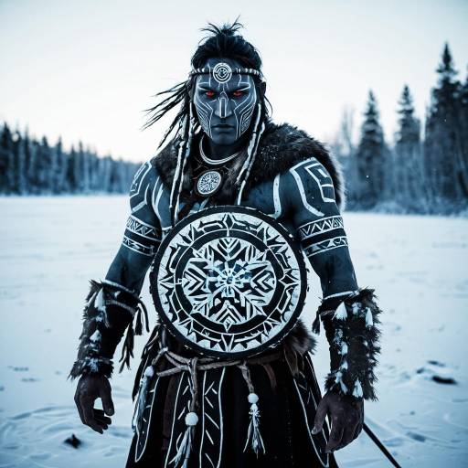 Frosted Tribal Warrior Icon Design