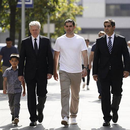 Urban Street Scene with Four Men