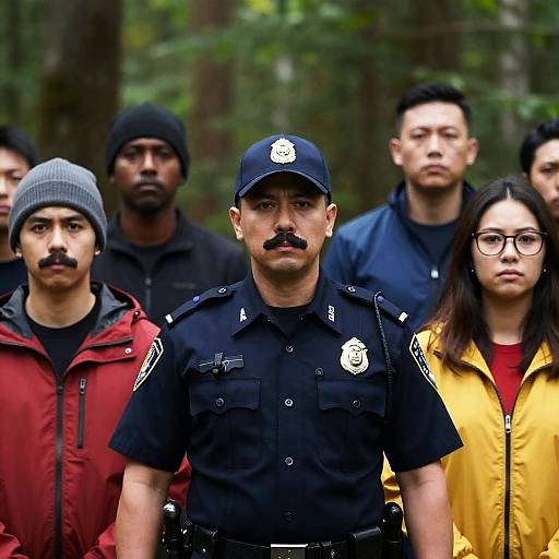 Intense Group Portrait in a Forest