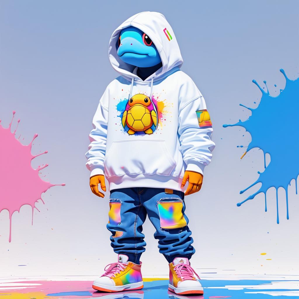 Chic Turtle in Vibrant Streetwear Style