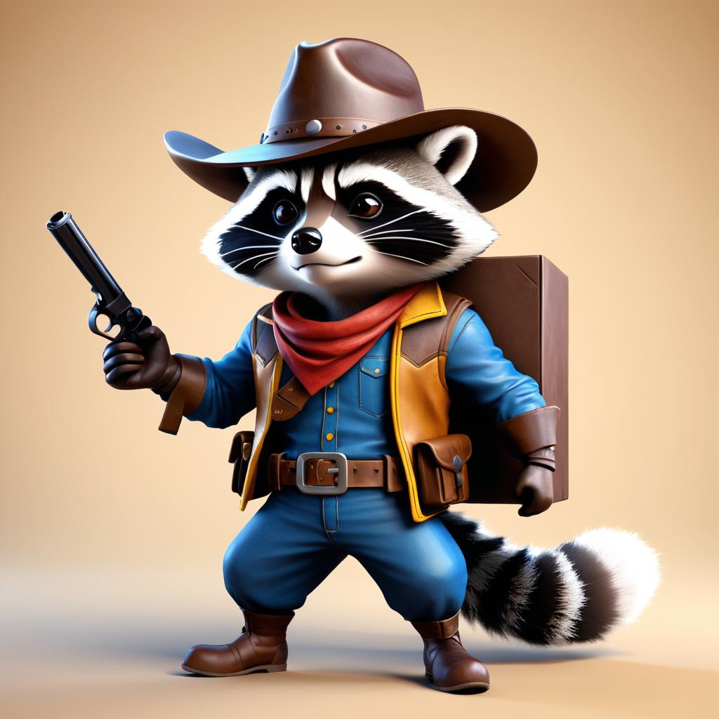 Cowboy Raccoon: Boxing Fighter Concept Art