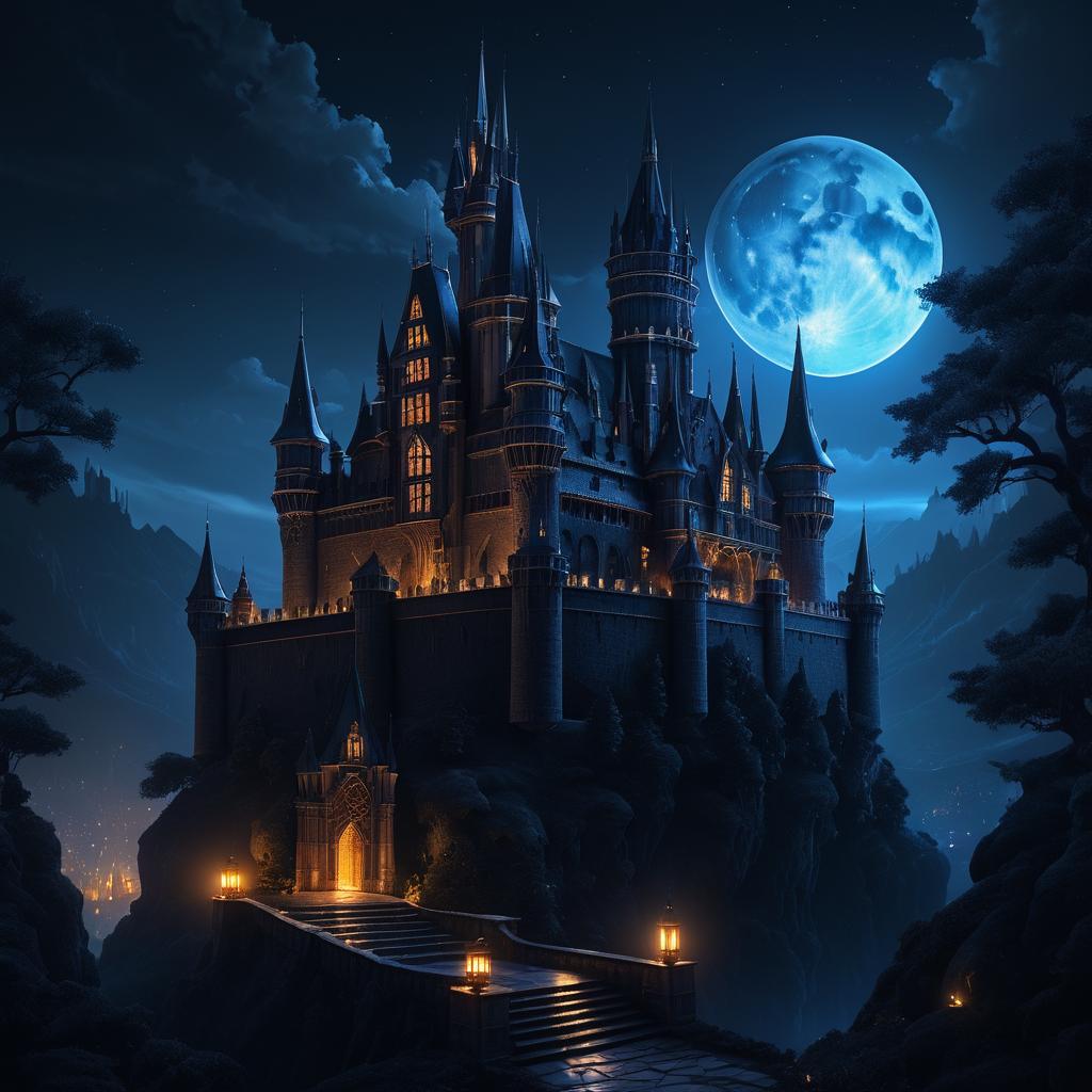 Ethereal Castle in Dark Fantasy Art