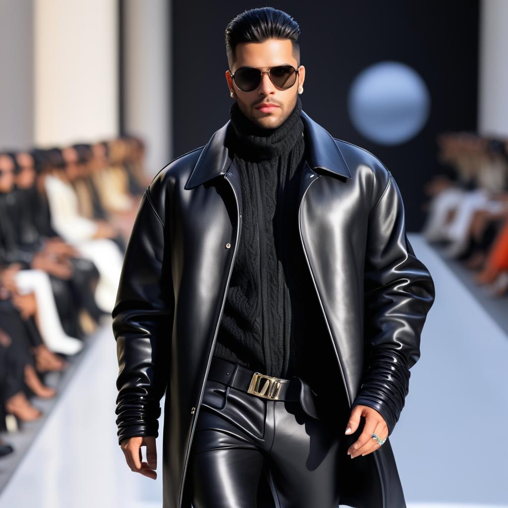 Hispanic Male Model at Fashion Week