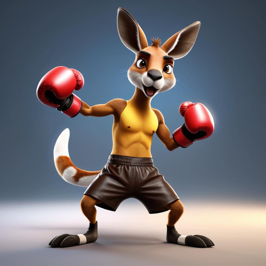 Proud Boxing Kangaroo Character Art