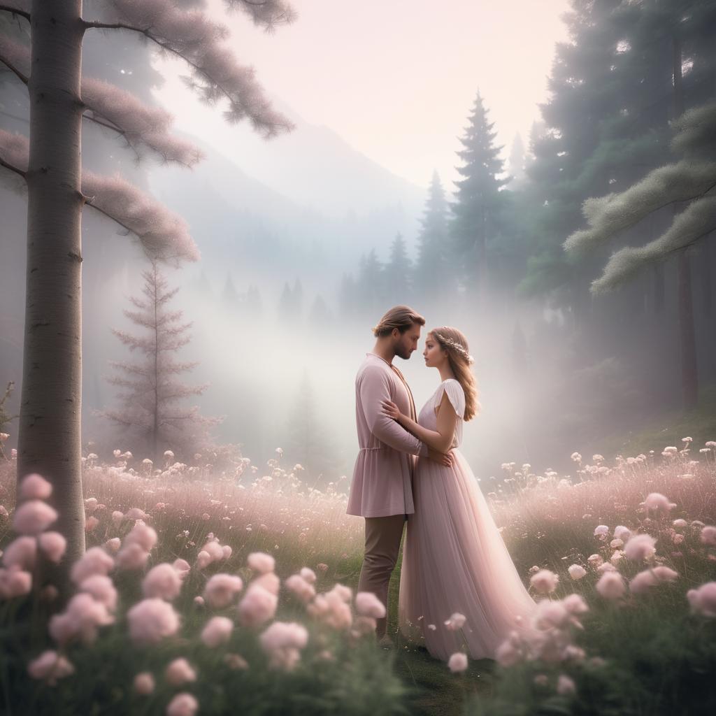 Ethereal Couple in Tranquil Forest