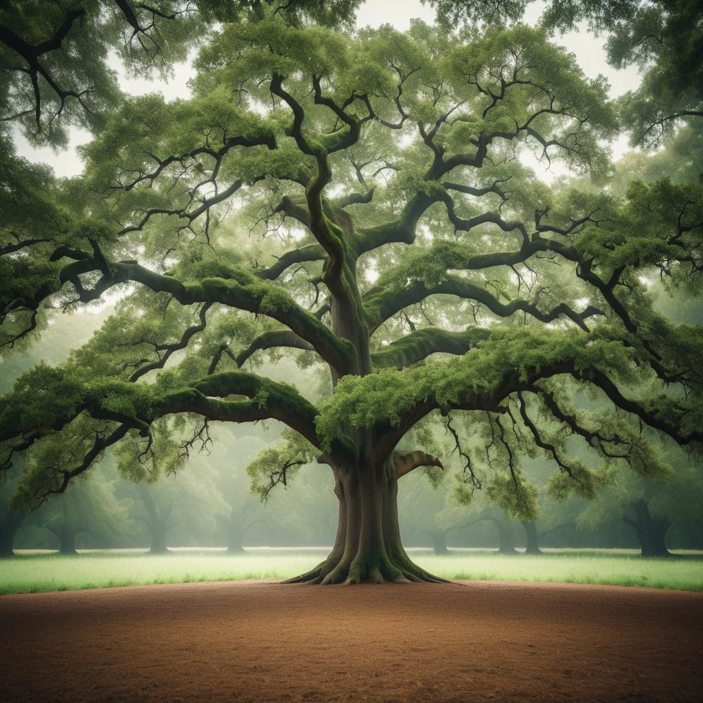 Majestic Oak Tree in a Forest