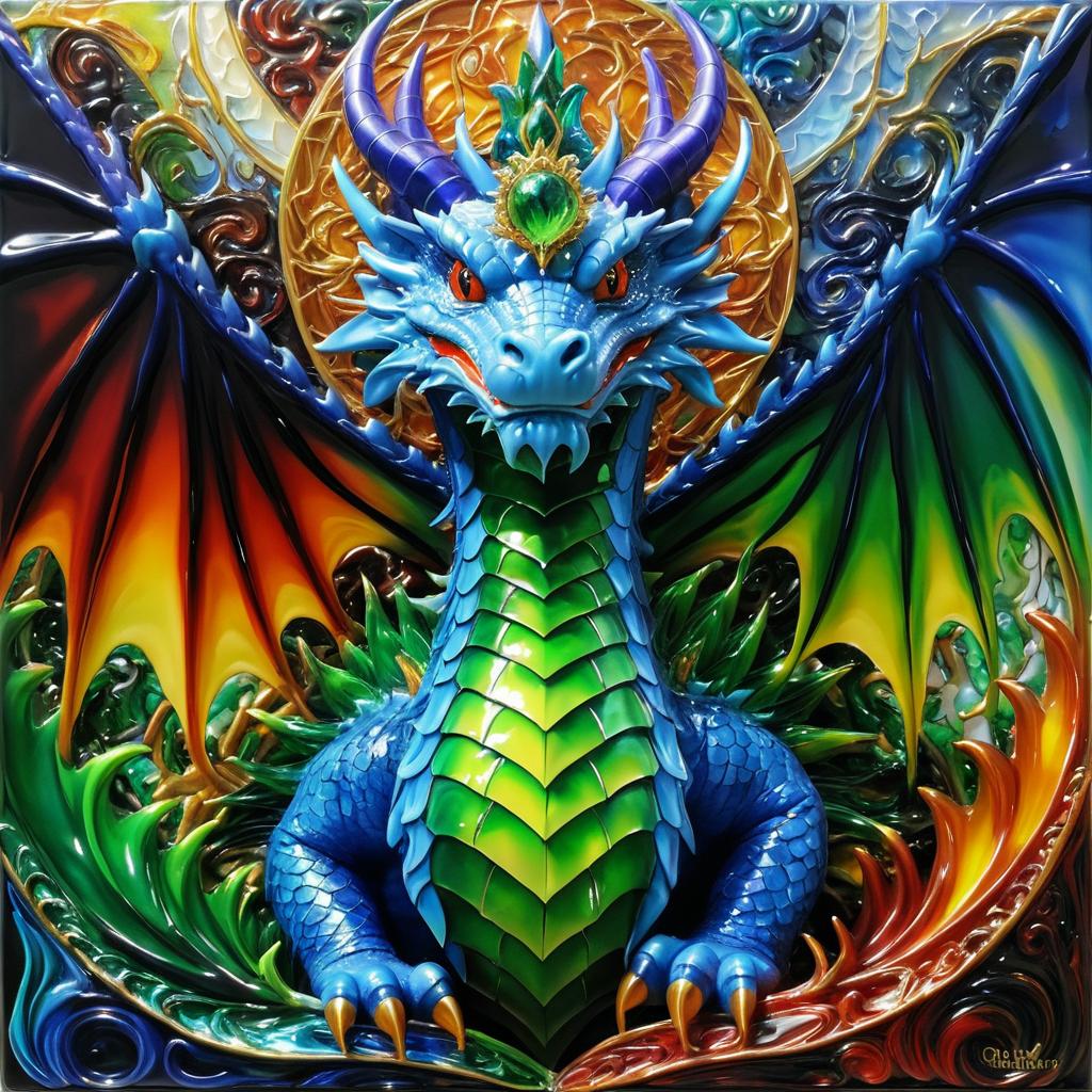 Surreal Dragon Crowned by Tiamat