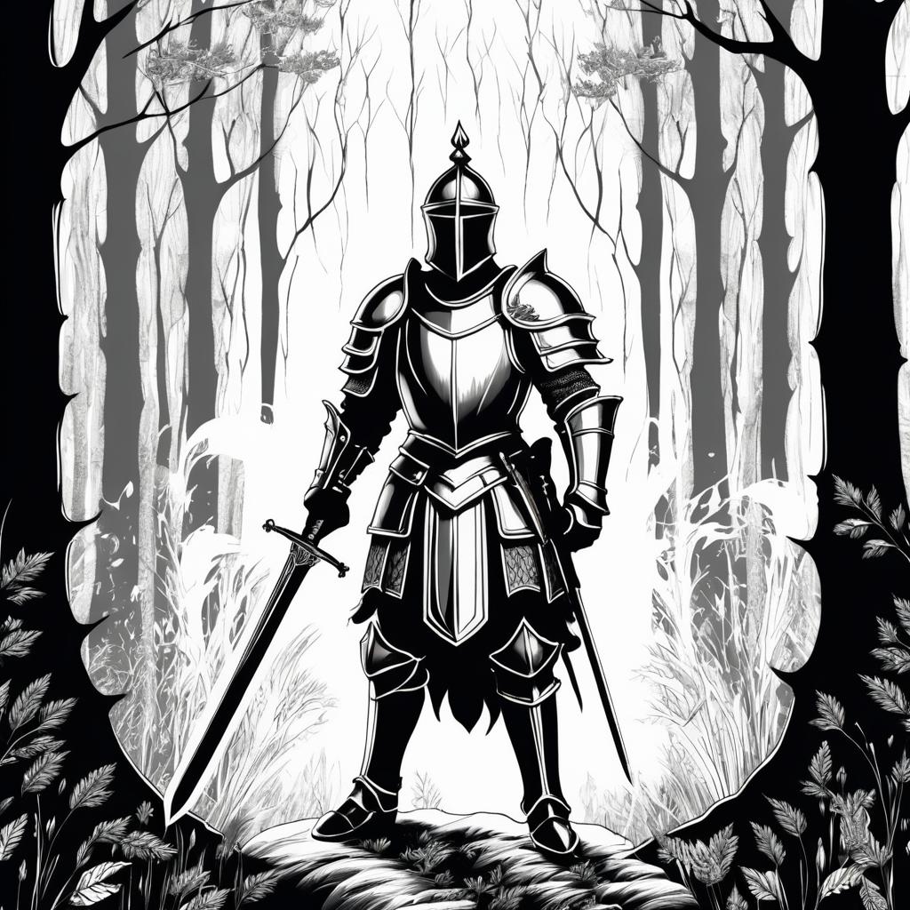 Brave Knight in Enchanted Forest