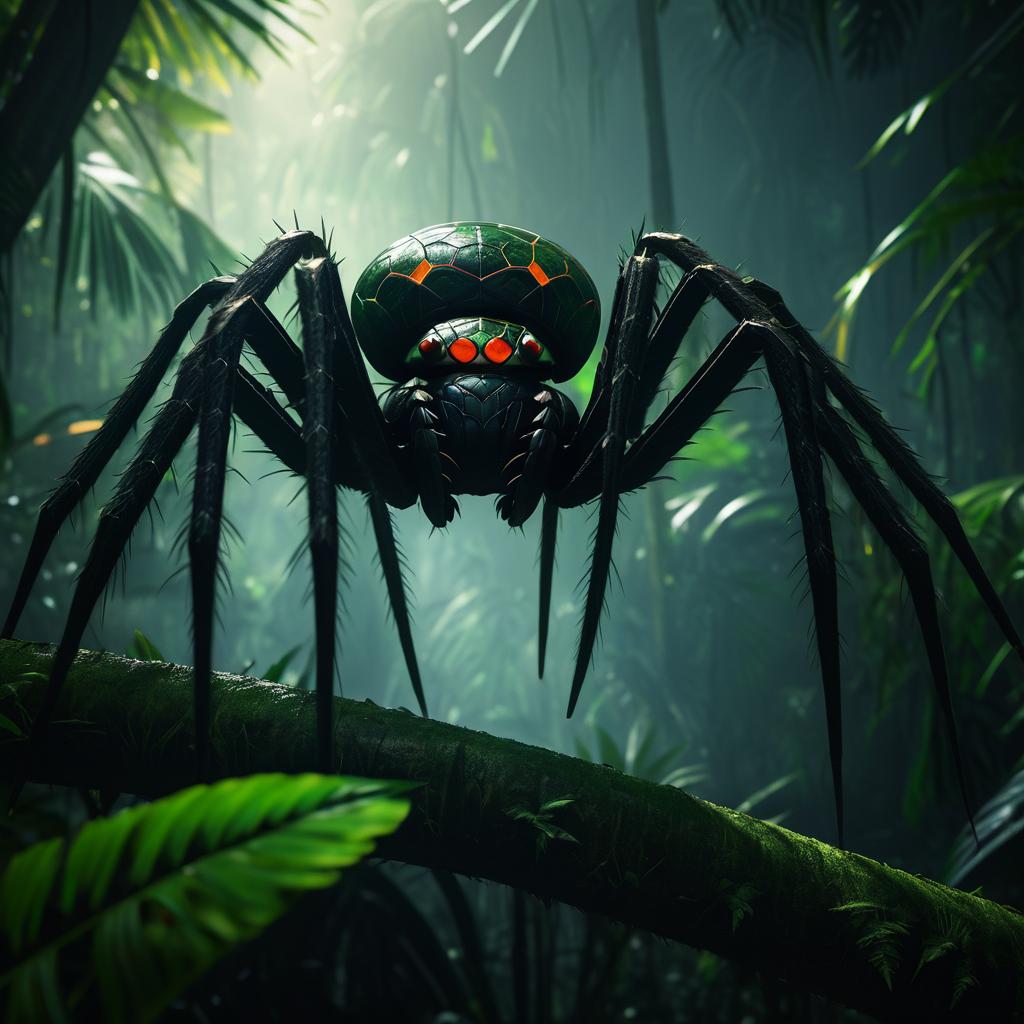 Cinematic Jungle Spider Portrait Render