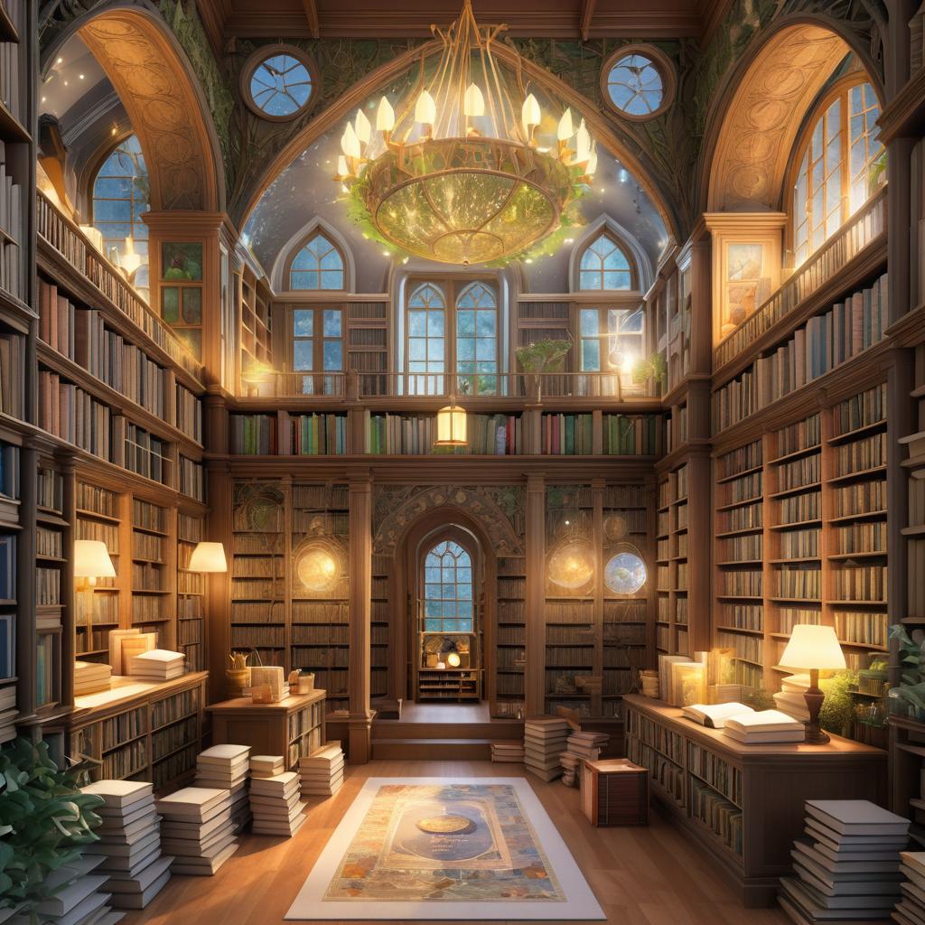 Enchanting Library: A Child's Dreamscape