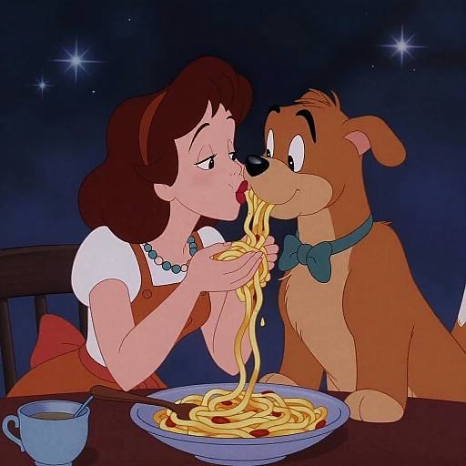 Iconic Lady and the Tramp Spaghetti Kiss