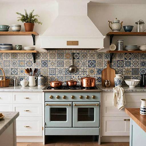 Bohemian Kitchen with Vintage Stove