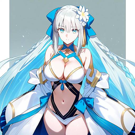 Illustration of Morgan le fay (water princess) (fate), fate/grand order in the style of Minatsuki randoseru