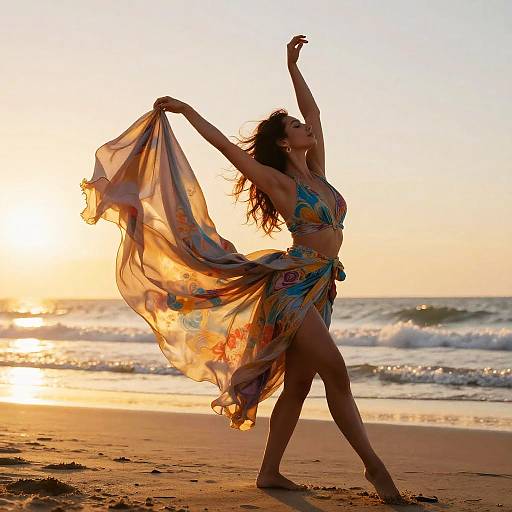 Sensual Dance on Sunset Beach