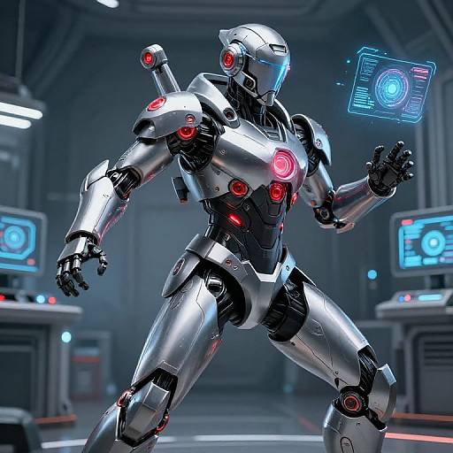 Futuristic Silver-Black Armor Suit