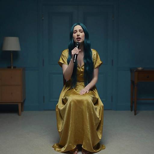 Interstellar Woman in Ethereal Dress