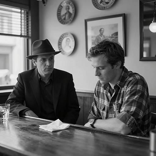 Candid Bar Scene in Black and White