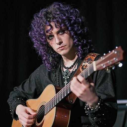 Guitarist Portrait in Atmospheric Lighting