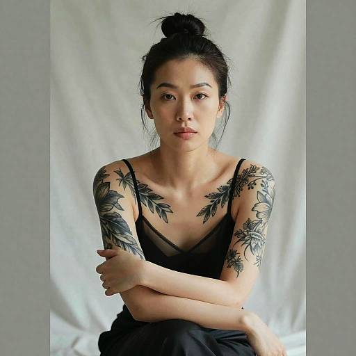 Portrait of Tattooed Asian Woman