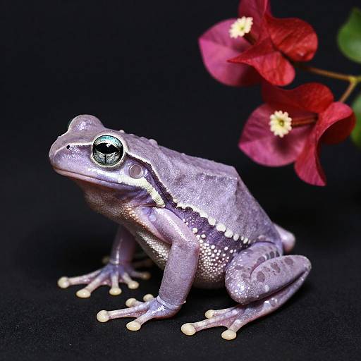 Slim Lavender Frog with Aquamarine Eyes