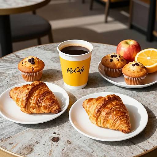 Photograph of a café table with a yellow 