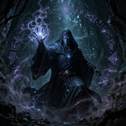Darkling DND Mage Casting Shadow Spell