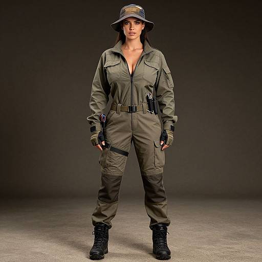 Svelte Woman in Tactical Outdoor Gear