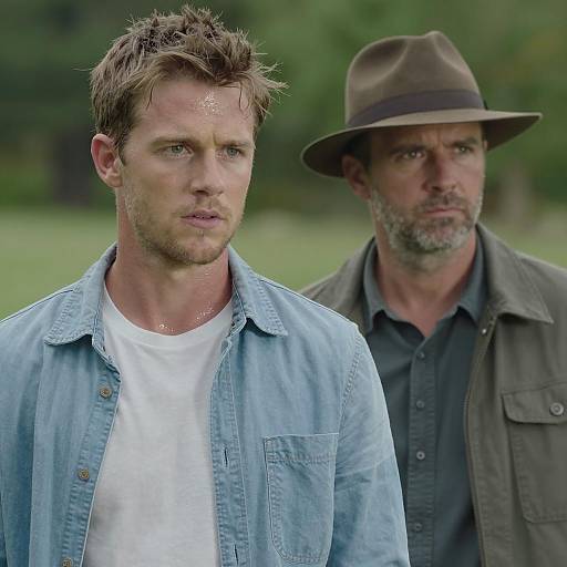 Two Men Outdoors in Casual and Outdoor Attire