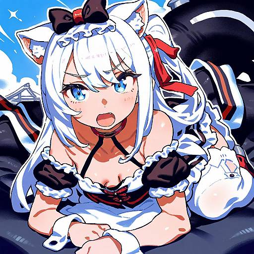 Illustration of Hammann (azur lane), azur lane in the style of Ireading