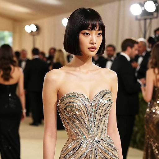 Fashion Influencer in Sleek Bob