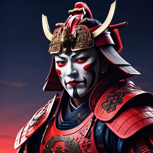 Dramatic Samurai in Ornate Armor