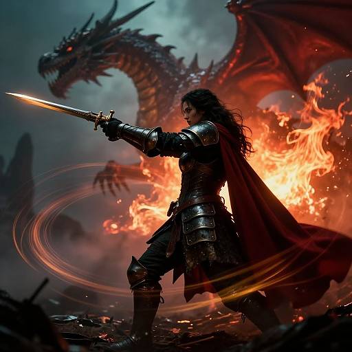 Dark Knight with Golden Sword