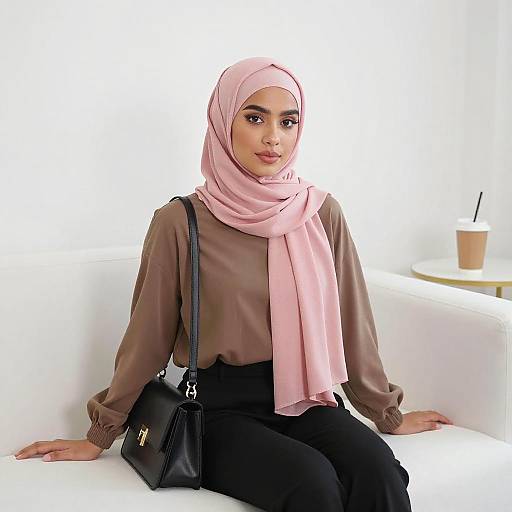 Portrait of Woman in Pink Hijab